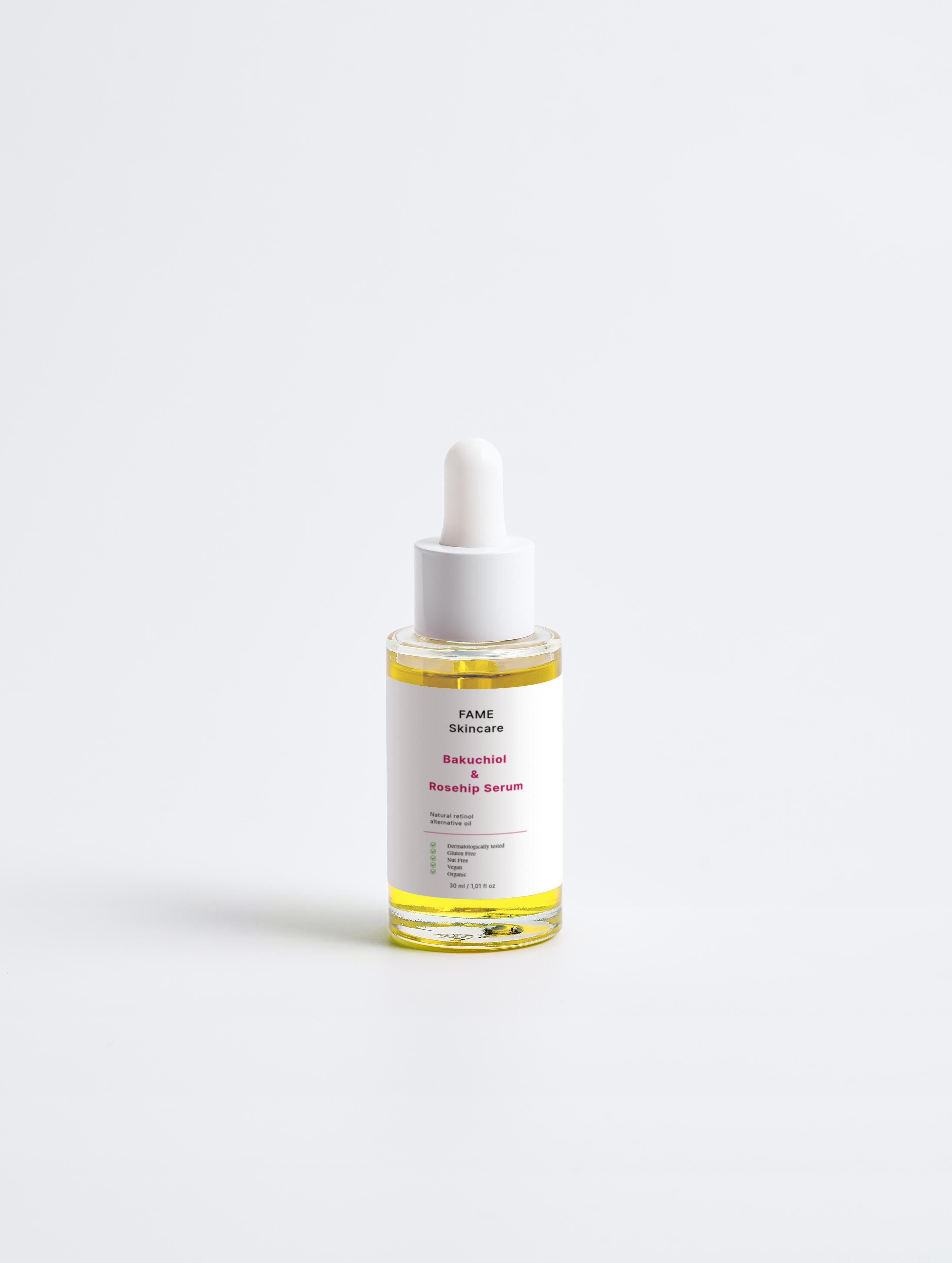 Fameskin Bakuchiol & Rosehip Serum – Natuurlijk Anti-Age Serum met Rozenbottelolie (30 ml)