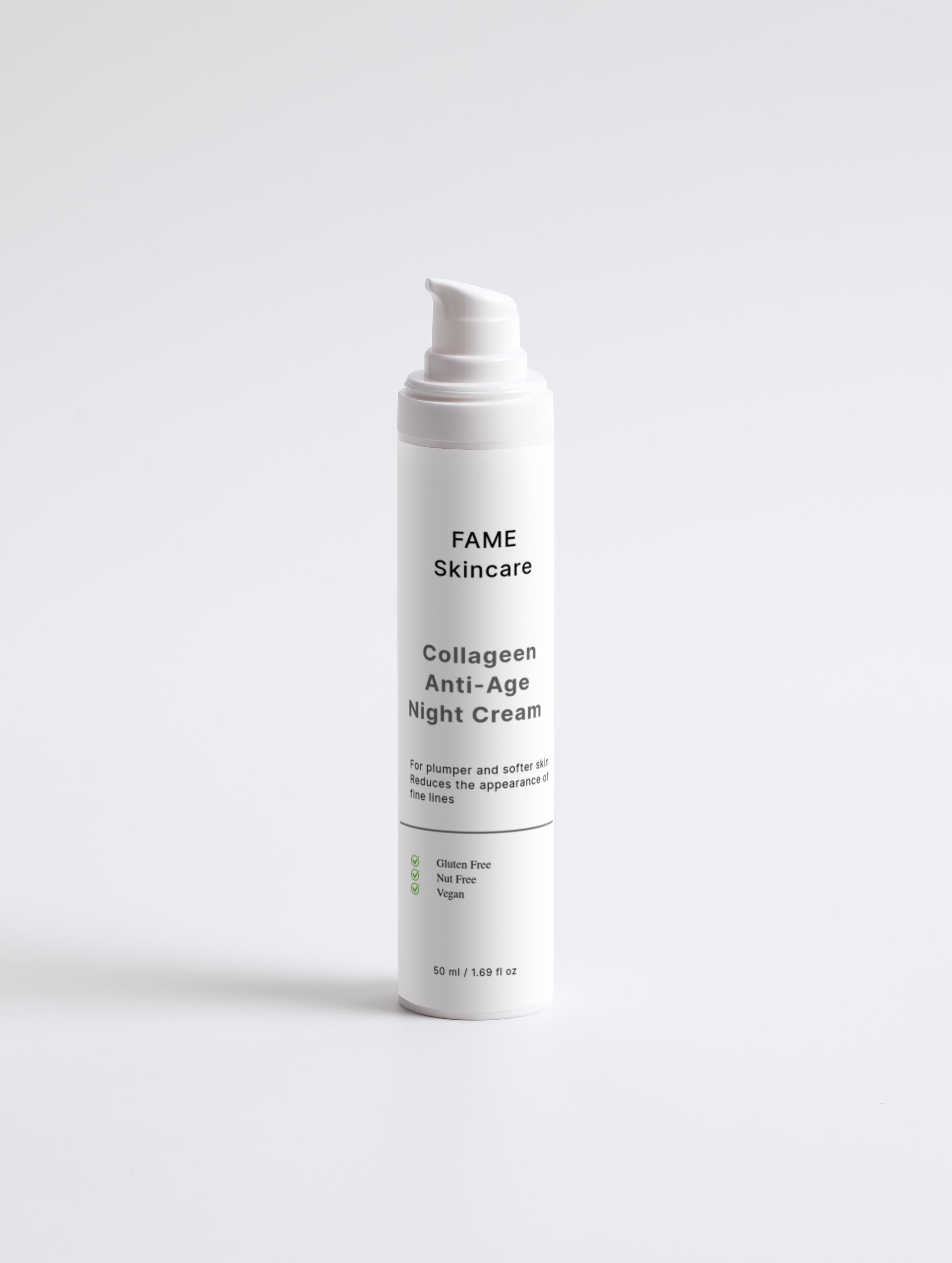 Fameskin Collageen Anti-Age Night Cream – Anti-Rimpel Nachtcrème voor Stevigere & Gladdere Huid (50 ml)